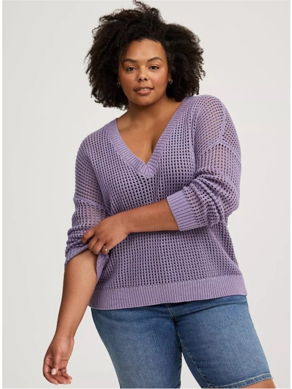 Torrid Open Stitch V Neck Pullover Sweater Torrid Size 0